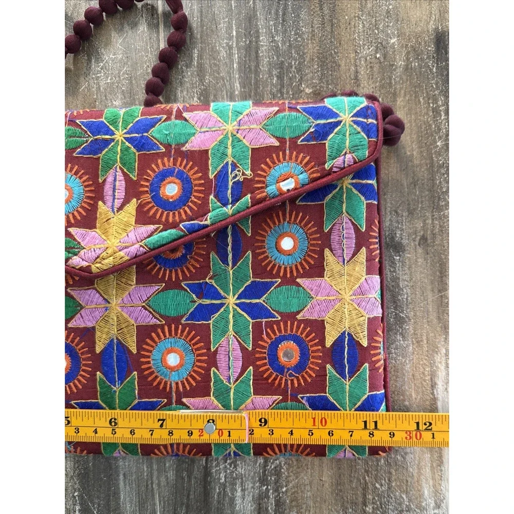 RAJ L.A - Embroidered MULTI COLOR FABRIC HANDBAG Clutch Crossbody
